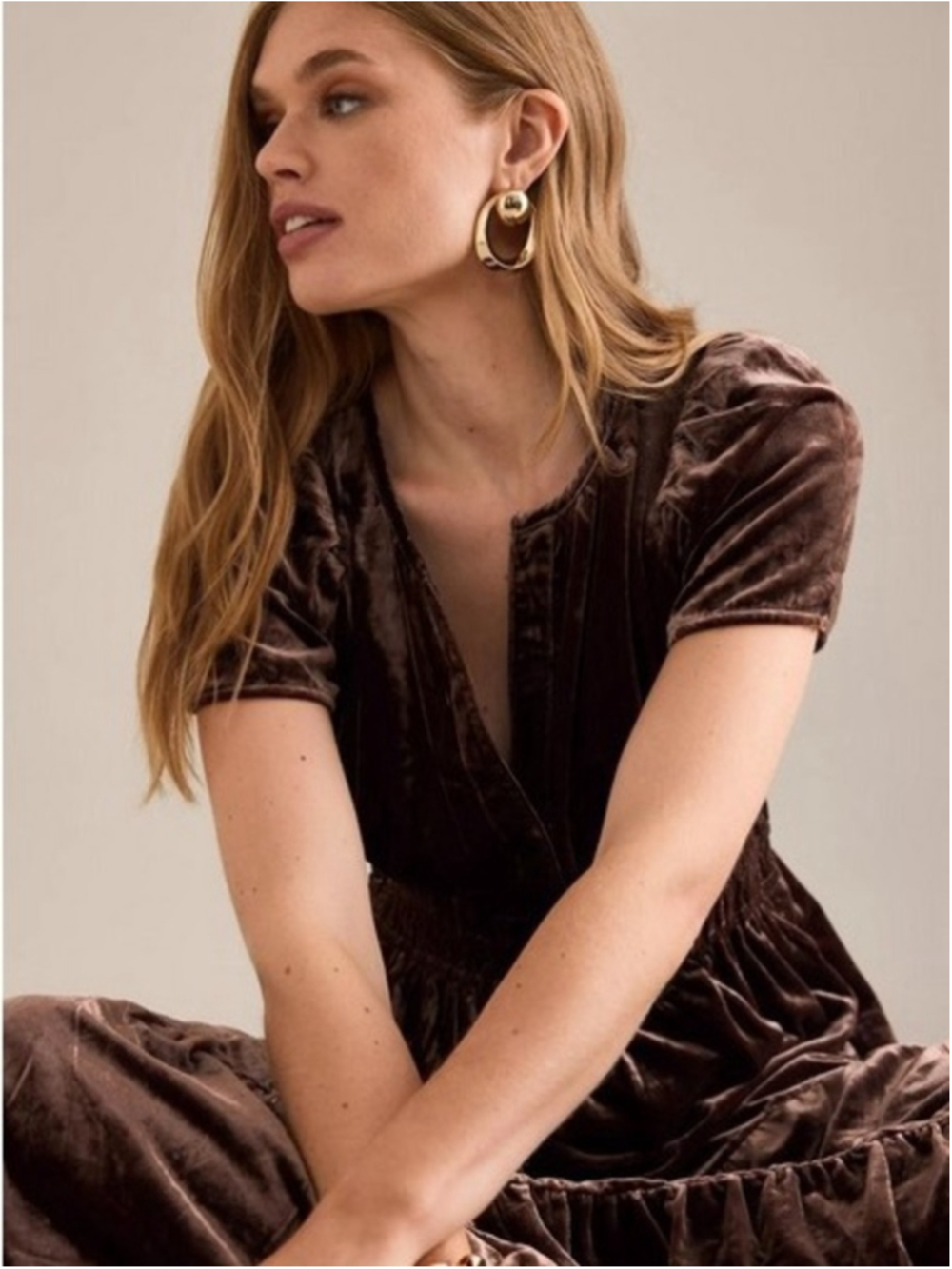 Anthropologie Somerset Velvet Maxi Dress – Chocolate Brown 🤎 Size 1X - Picture 7 of 15